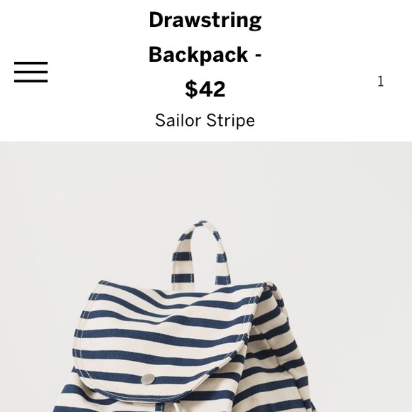 Baggu drawstring backpack: sailor stripe - Picture 5 of 5